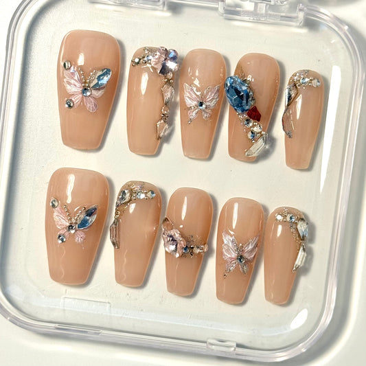 Press on Magic Nails Butterfly Fairy 10pcs